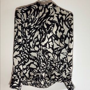 Black and off white  Patterned Women's Top